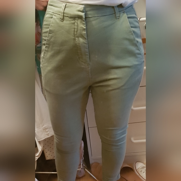 Decjuba army green stretch jeans unique styling fits 6-10 - Picture 9 of 10